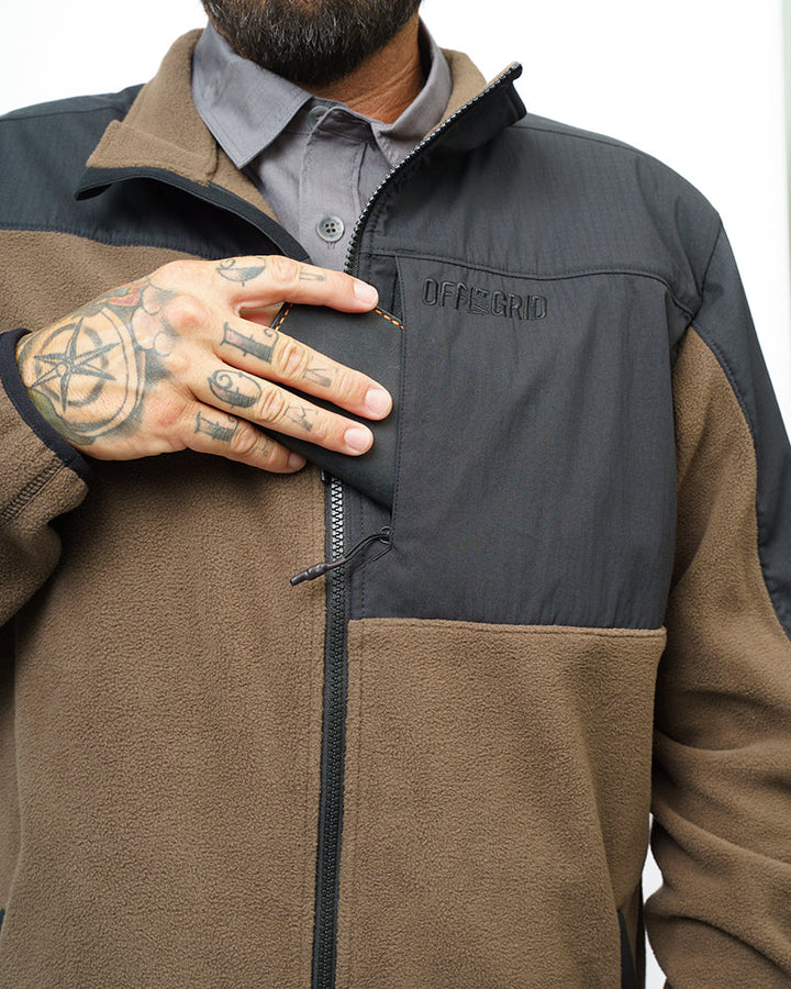 Bruin Fleece Zip Up- Major Brown