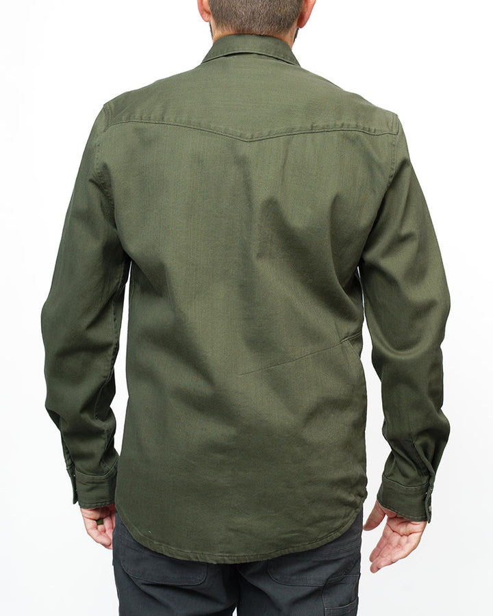 Earl Denim Shirt - Dusty Olive