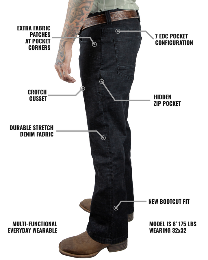 Hideout Denim Boot Cut - Black