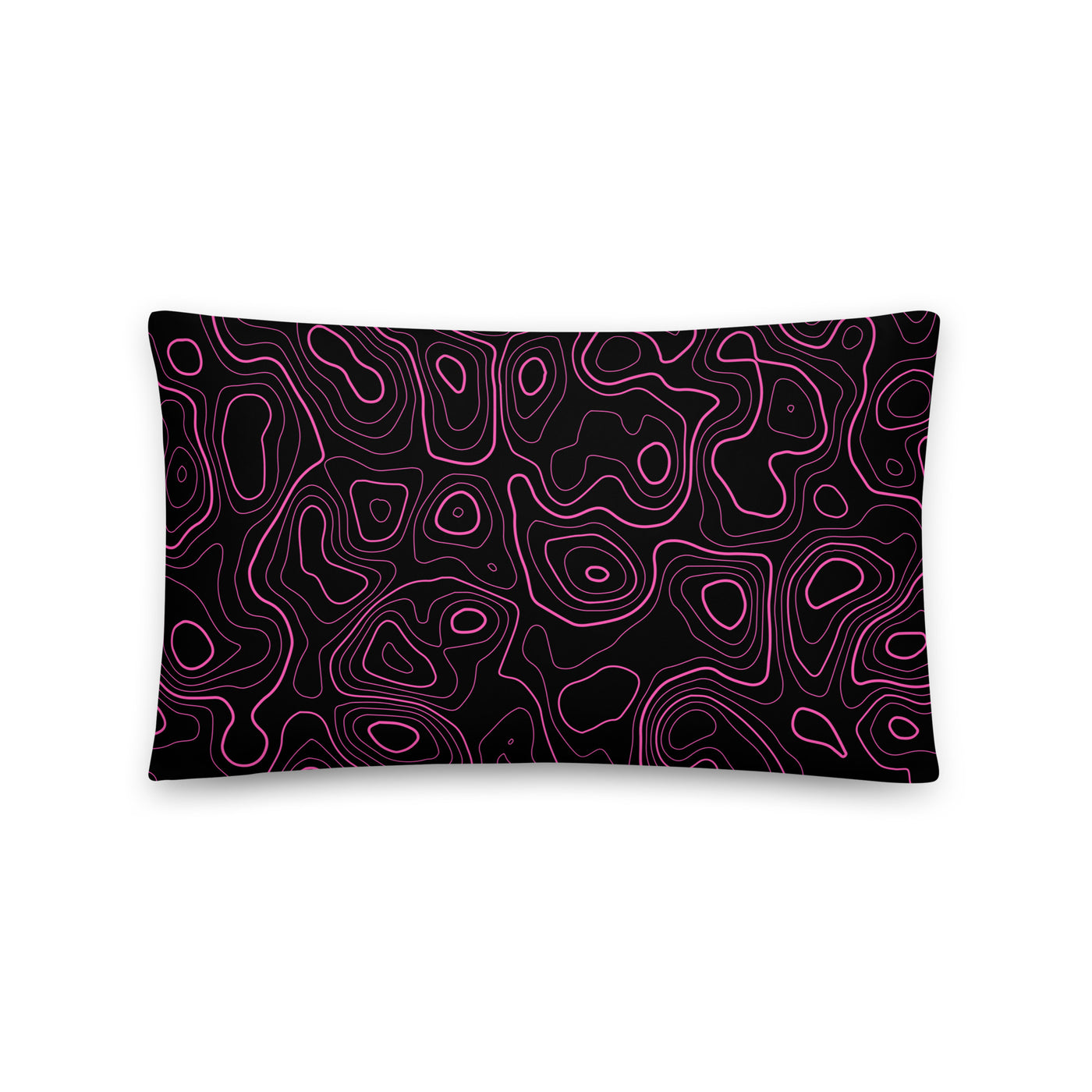 Pink and Black Topographic Pillow