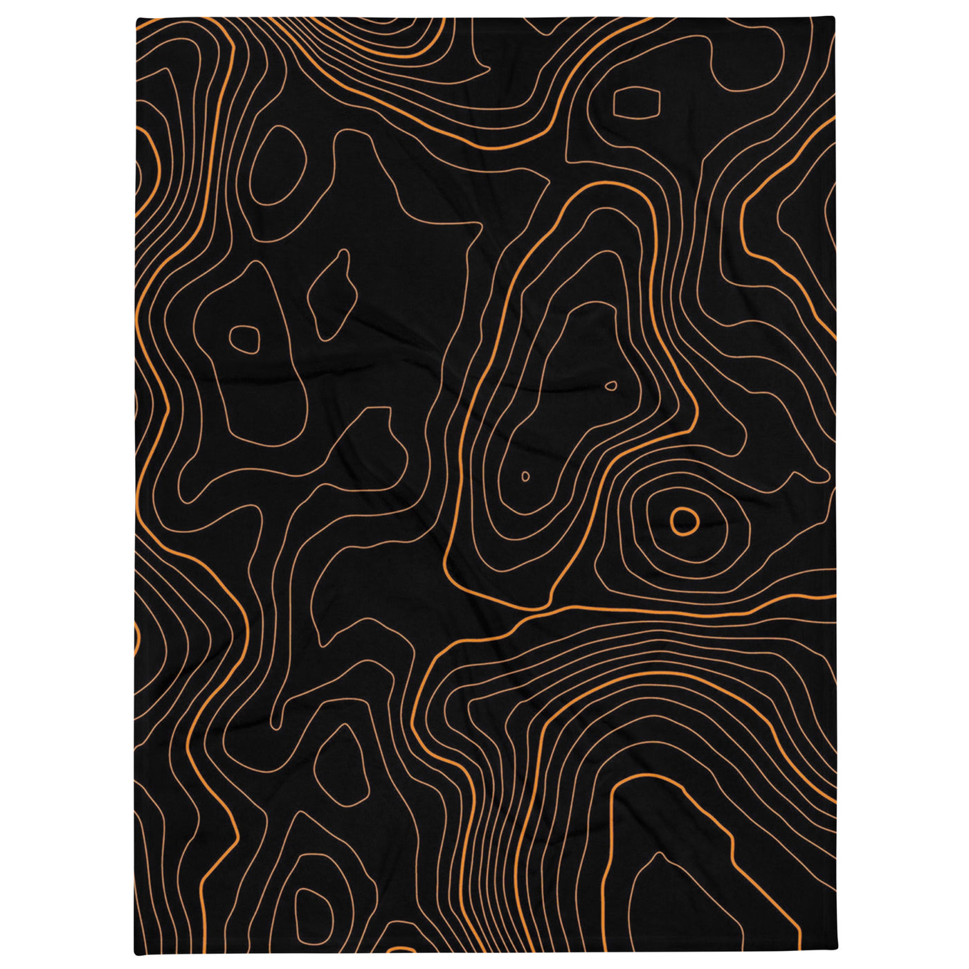 Orange and Black Topographic Throw Blanket