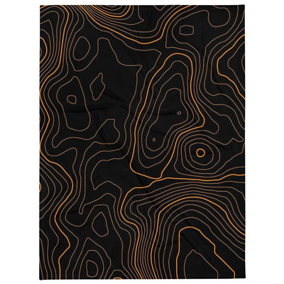 Orange and Black Topographic Throw Blanket