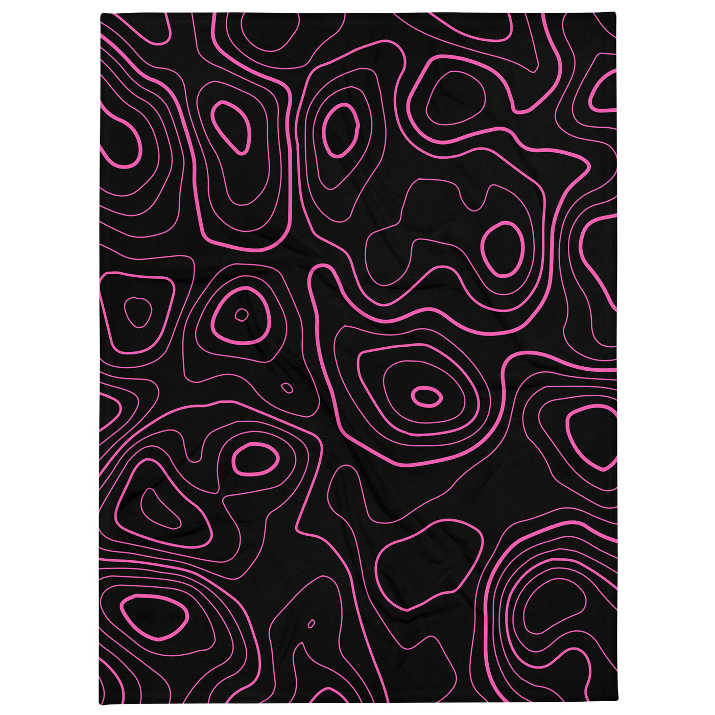 Pink and Black Topographic Throw Blanket