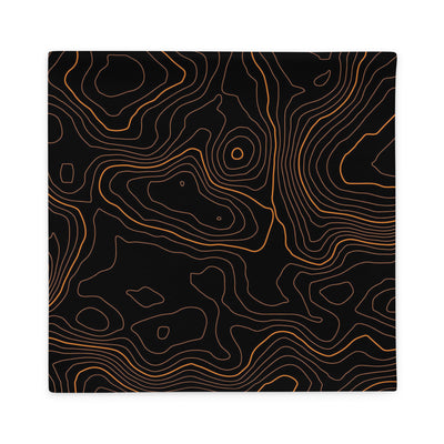 Orange Topographic Pillow Case