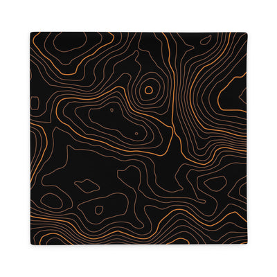 Orange Topographic Pillow Case